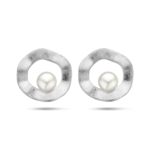 Silber-Edelstein-Ohrringe