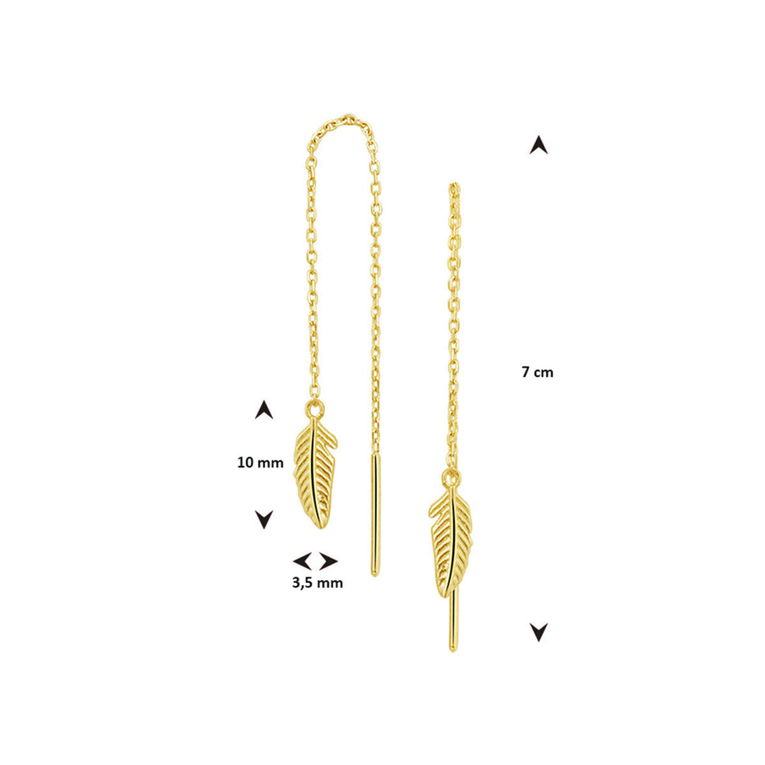 Durchziehohrringe Frühling 14K Gelbgold