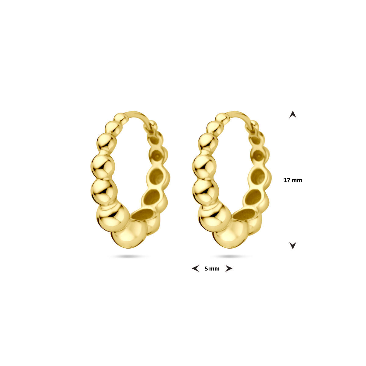 Klappohrringe 17 mm 1 Mikron Silber vergoldet (Gelb)