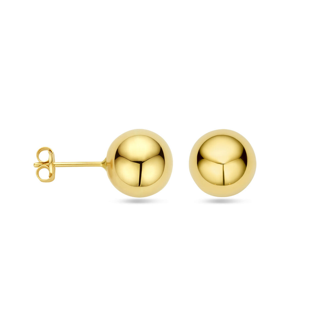 oorknoppen bol 10 mm 14K geelgoud