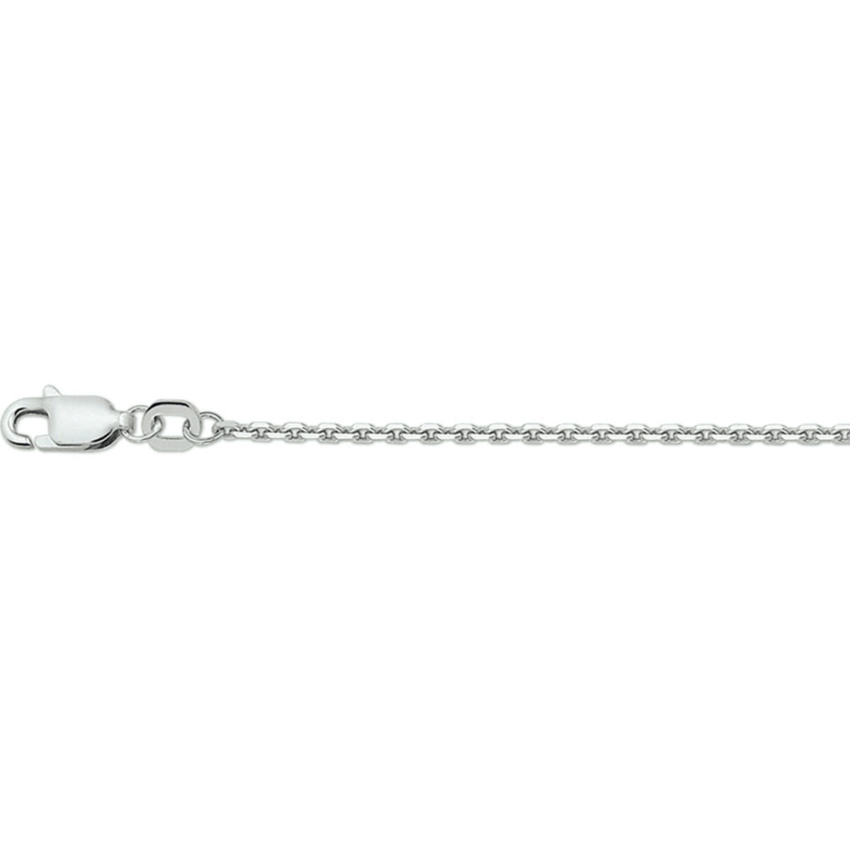 Collier aus rhodiniertem Silber mit flachen Anker-Gliedern, 1,6 mm breit, 41 + 4 cm lang