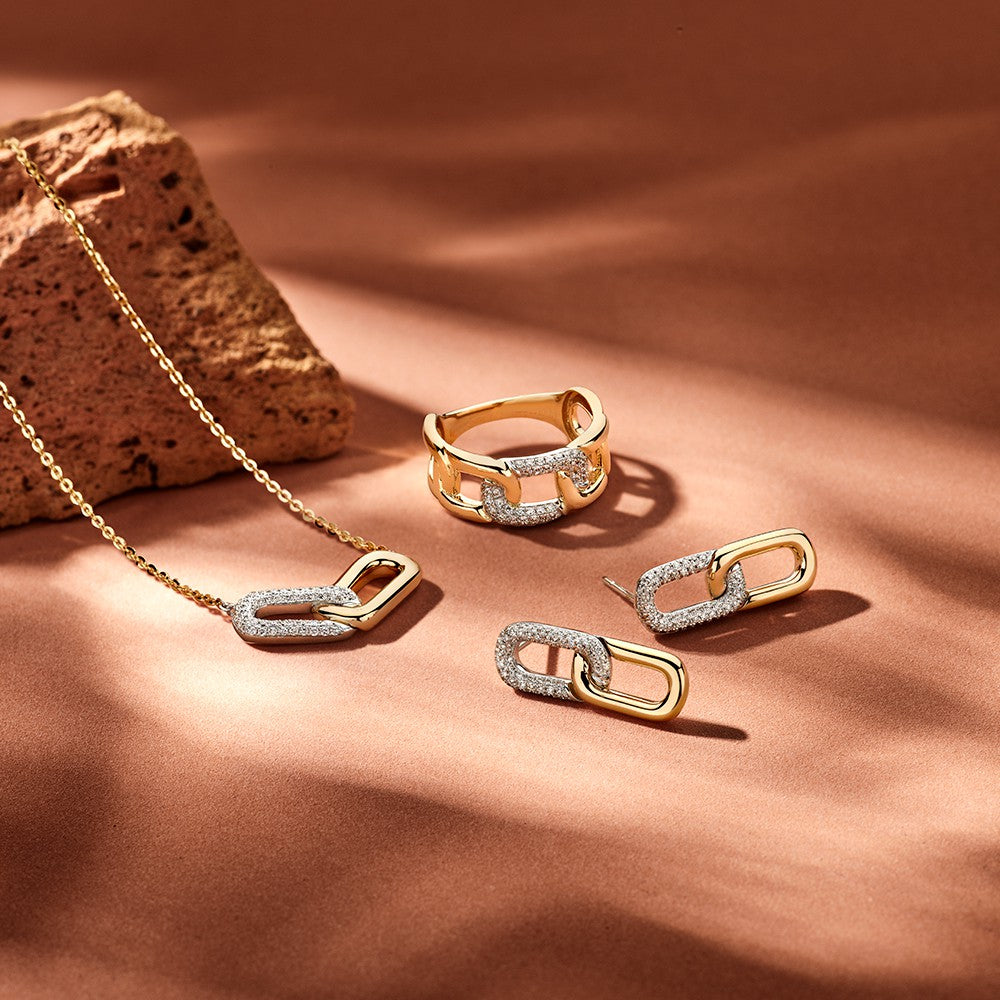 Gelbgold Collier mit Diamantanhänger 0.26 ct H/SI-1