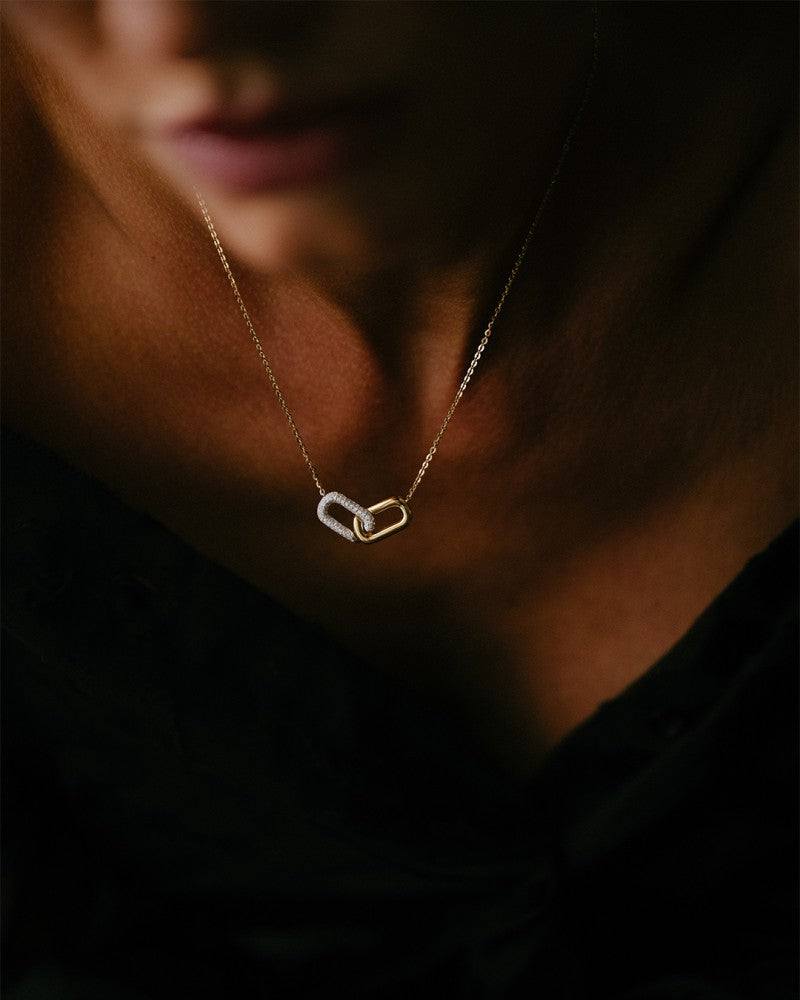 Gelbgold Collier mit Diamantanhänger 0.26 ct H/SI-1