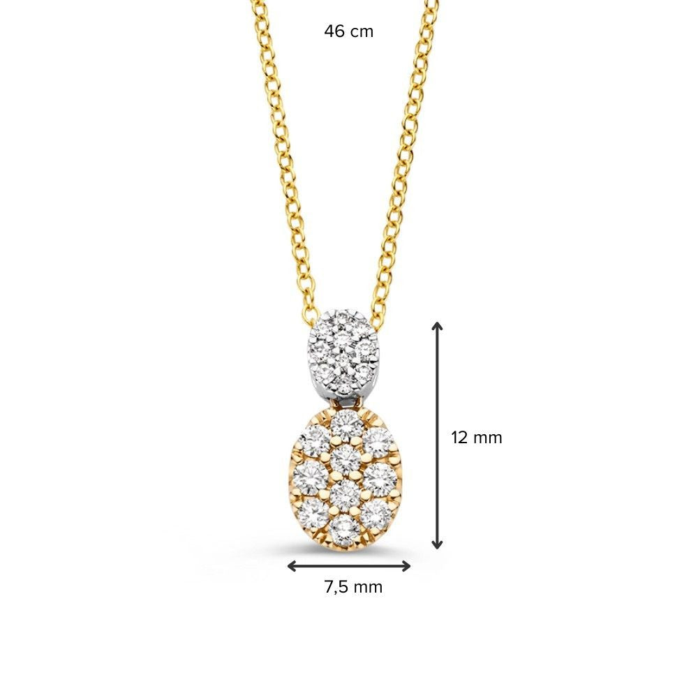 Elegante Goldkette mit 0,53ct Pavé-Diamanten