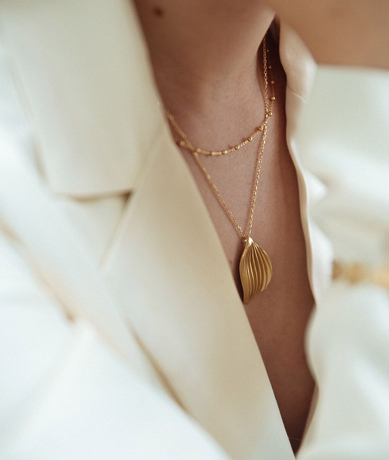 Gelbgold Collier mit Kugeln, 14 Karat, 45 cm, 3,3 g