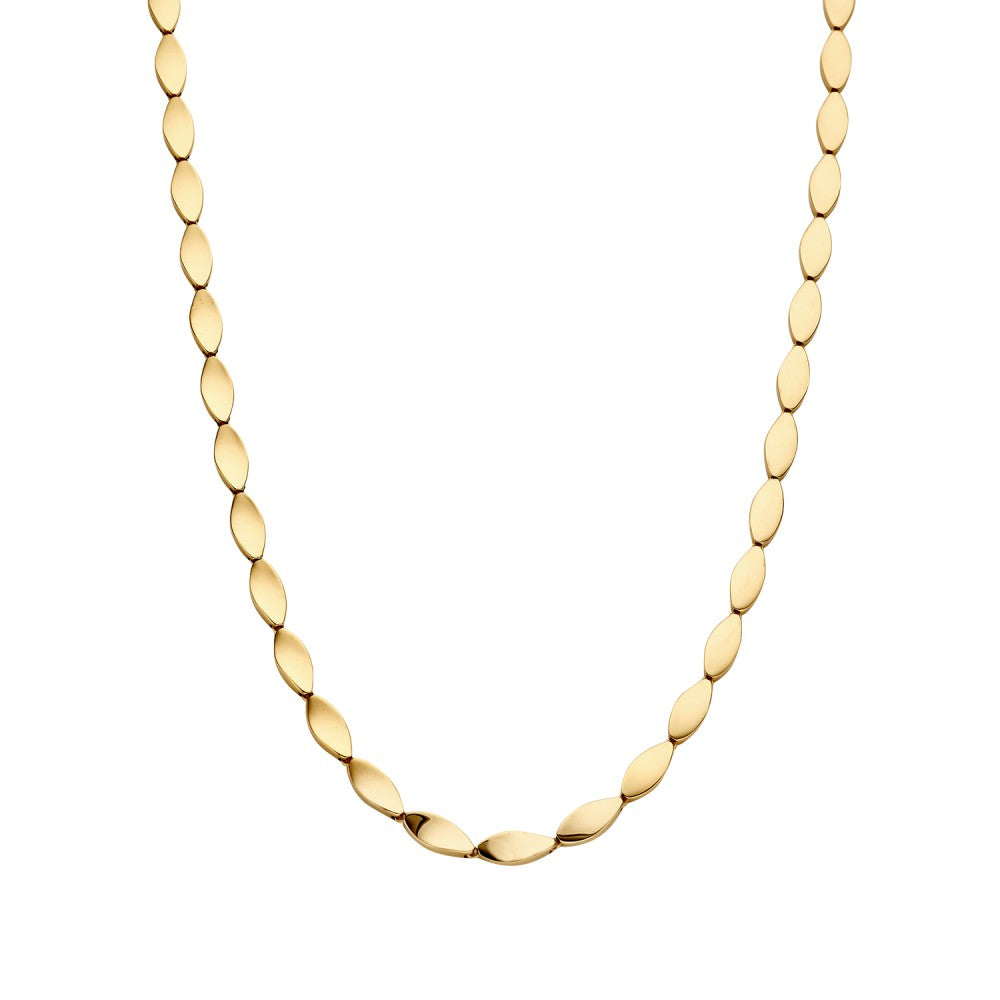 14K gelbgoldenes Collier mit spielerischen Elementen in ovaler Form