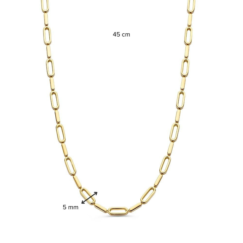 Gelbgold-Gliederkette mit verspielten Gliedern – Eleganz in Bewegung