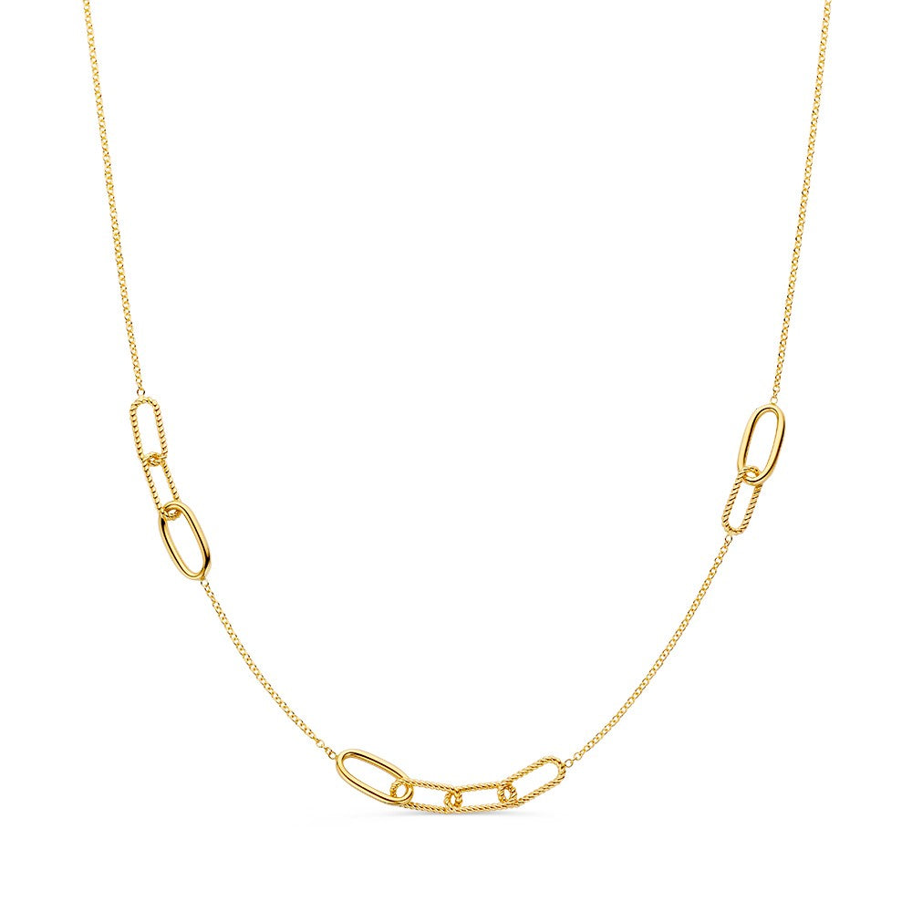 Halskette aus 14K Gelbgold mit ovalen Gliedern und einer zeitlosen, eleganten Form