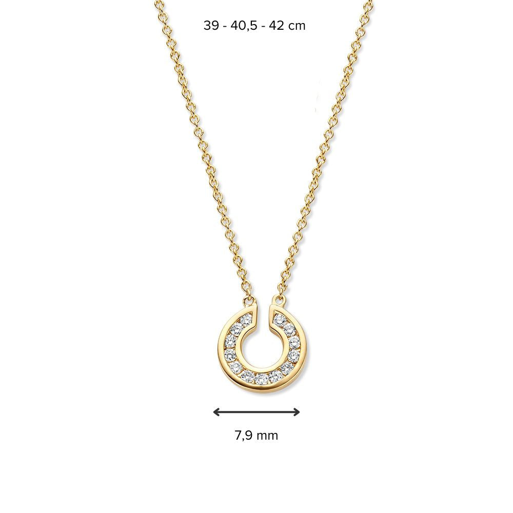 Gelbgold Collier mit Diamant - 14 Karat Eleganz