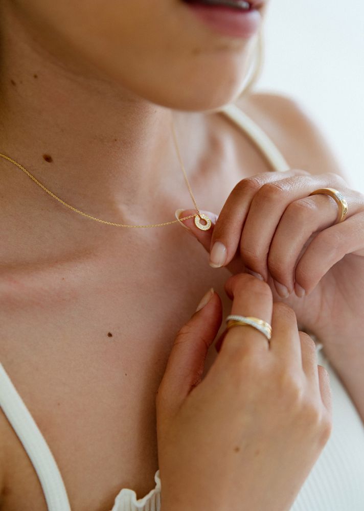 Gelbgold Collier mit Diamant – 14 Karat Zeitloser Luxus