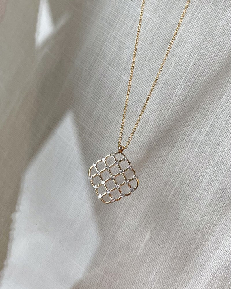 Gelbgold Halskette mit Diamantanhänger – 14 Karat Gold & 0,22 Karat