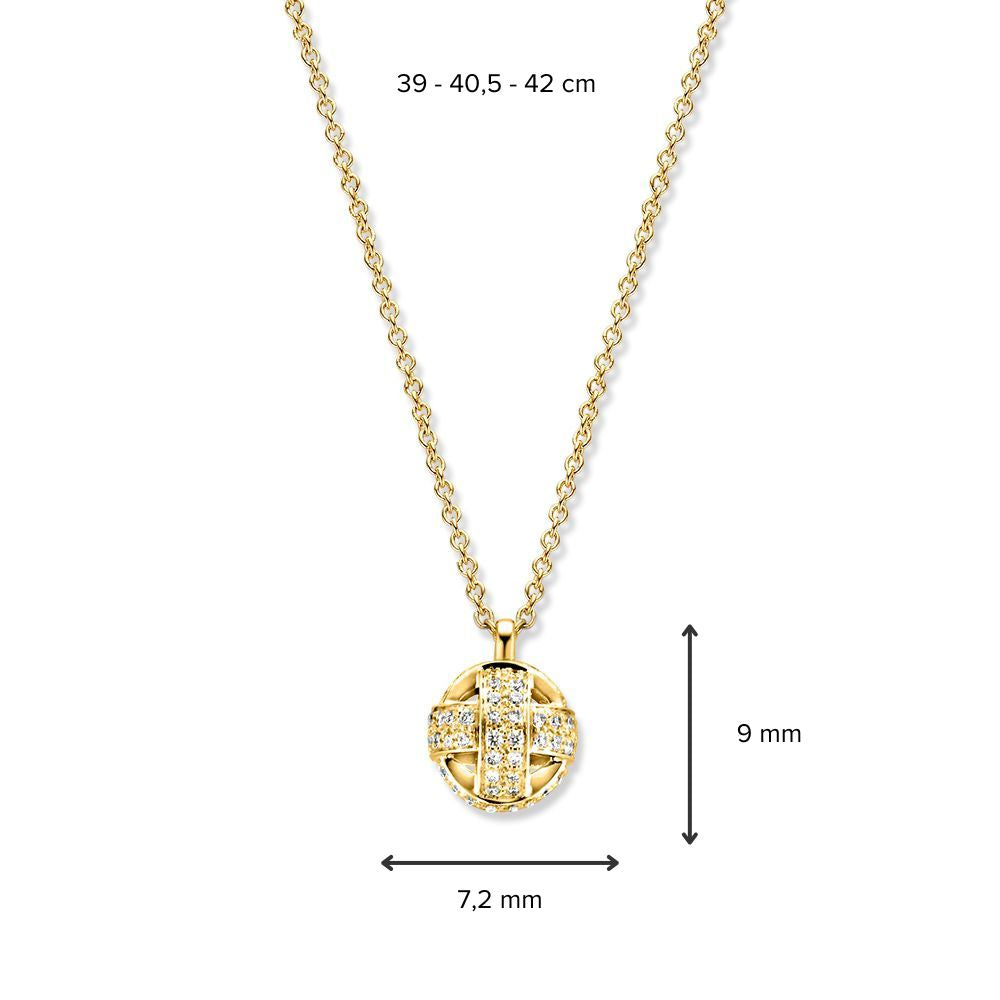 Gelbgold Collier mit Diamant-Liebesknoten – 14 Karat Gold & 0,23 Karat