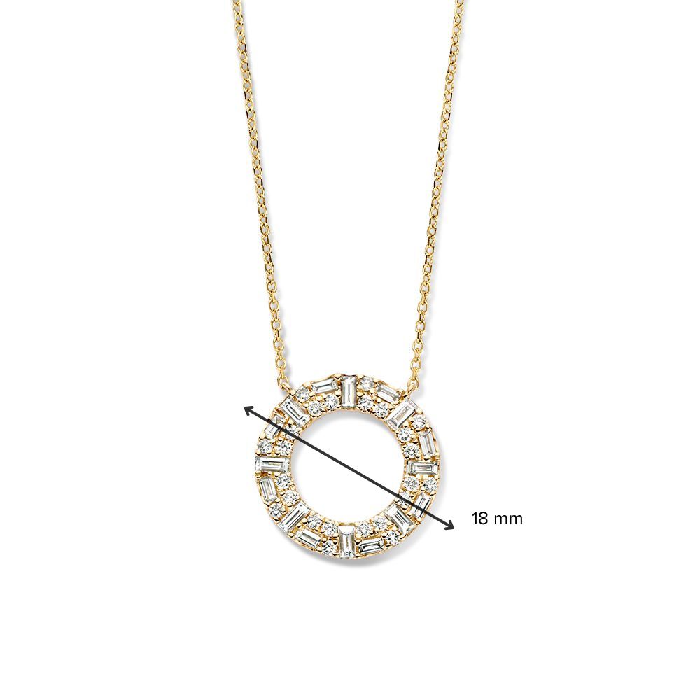 Gelbgold-Halskette mit offenem Anhänger & Diamanten – 14 Karat Gold & 0,98 Karat