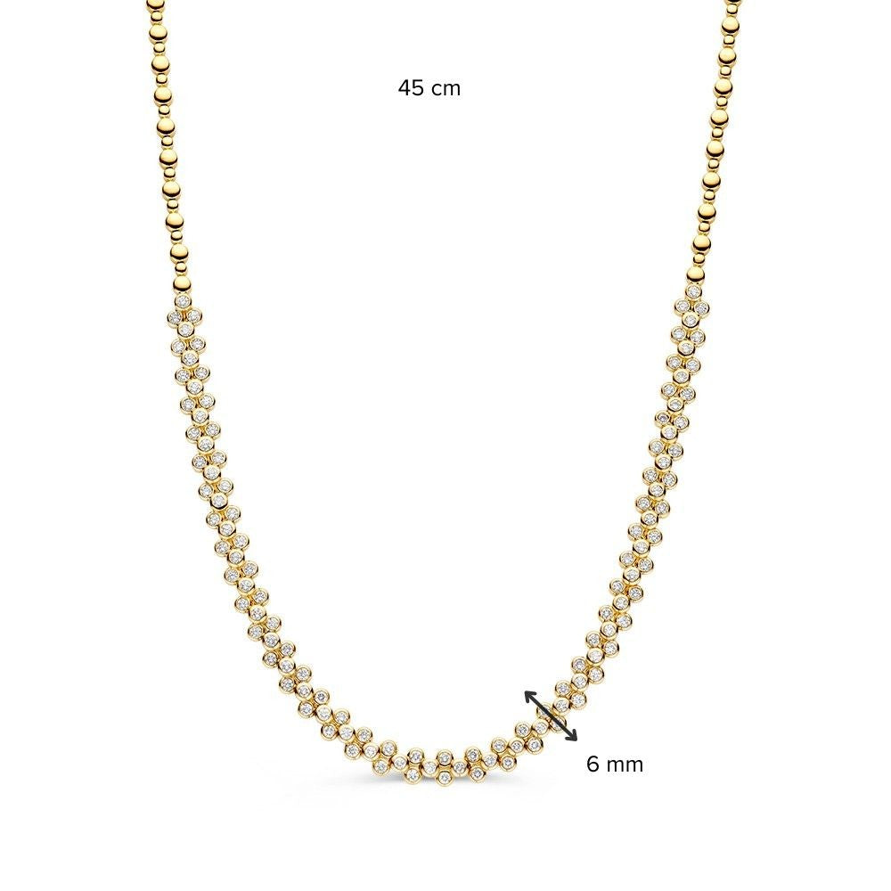 Gelbgold-Halskette mit 3,62 Karat Diamanten – Luxuriöse 14 Karat Goldhalskette für Damen