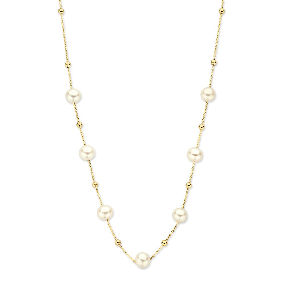 Geelgouden Collier met Parels – 14 Karaat Goud – Tijdloos & Elegant