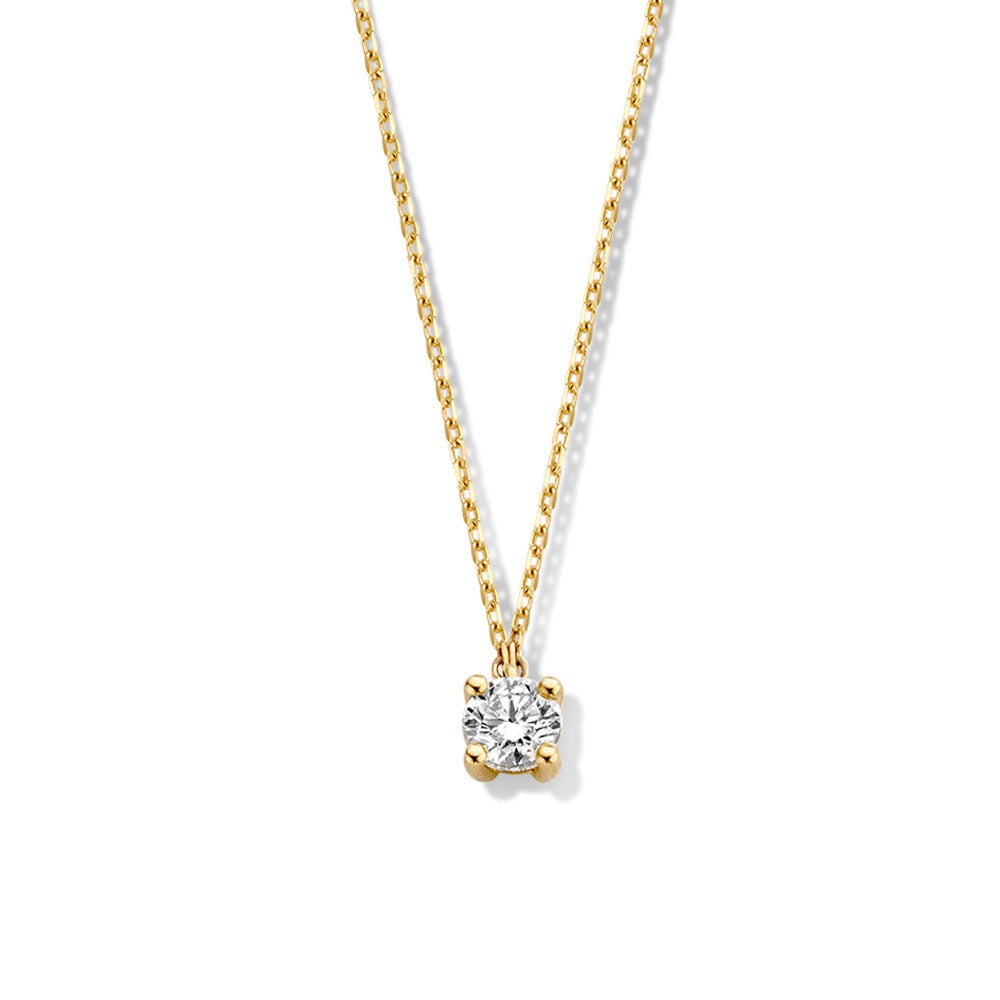 Collier aus Gelbgold mit einem 0,50 Karat Diamantenanhänger