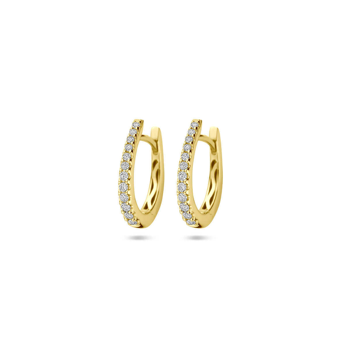 Klapp-Ohrringe aus 14K Gelbgold mit 2,5 mm Diamanten in H-Qualität
