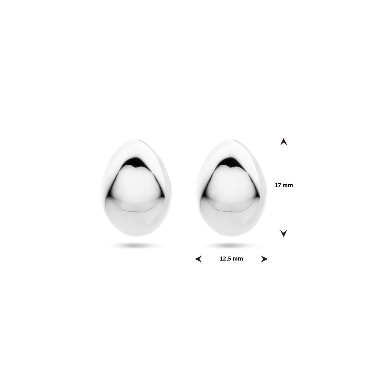 Steckerohrringe 17 mm rhodiniertes Silber