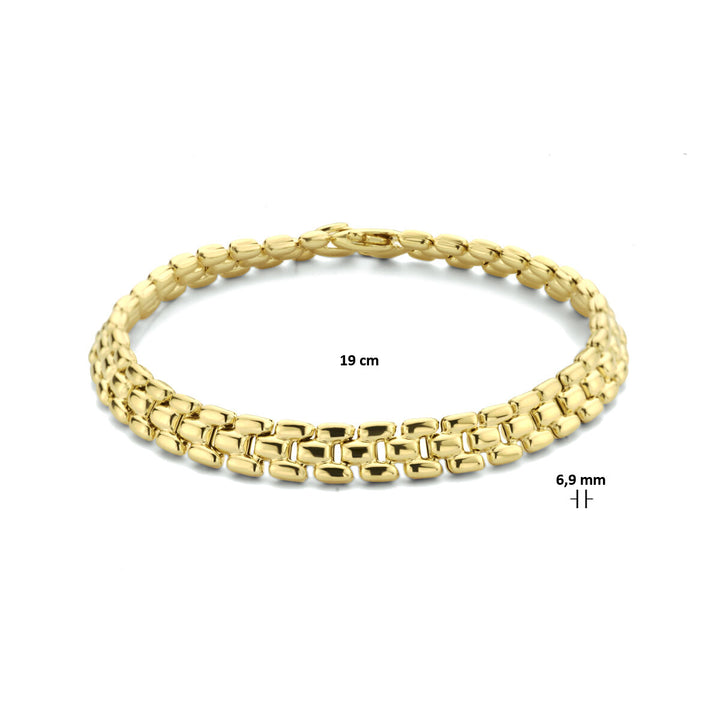 Armband Panther 6,9 mm 19 cm 3 Mikron Silber vergoldet (gelb)