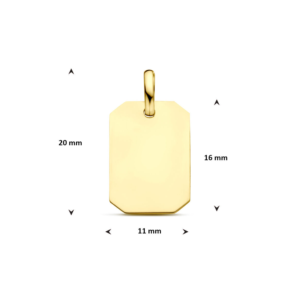 Gelbgoldfarbener Gravur-Anhänger – 9K