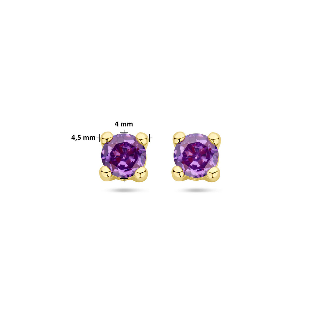 Ohrstecker Synth. Amethystist 14K Gelbgold