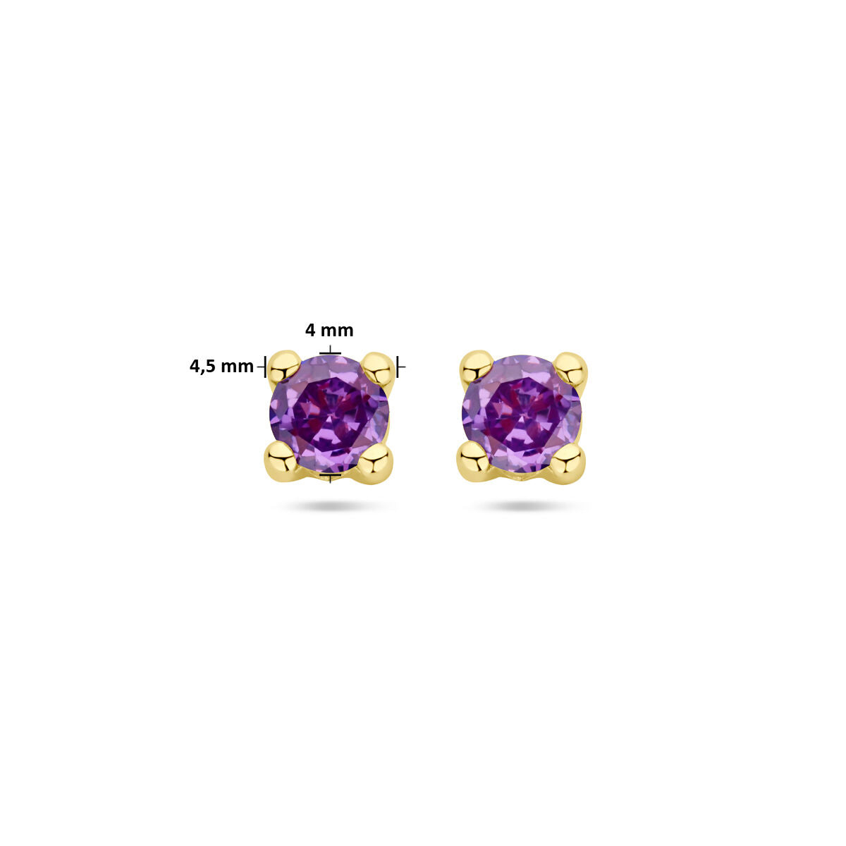 Ohrstecker Synth. Amethystist 14K Gelbgold