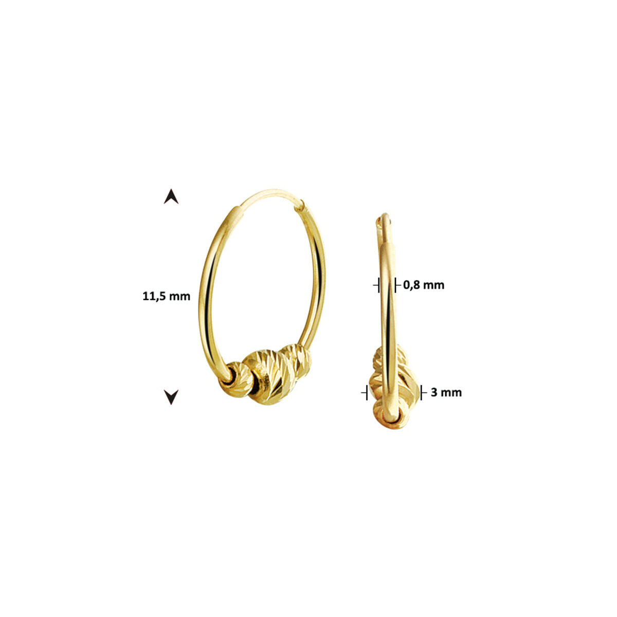 Ohrringe Perlen 14K Gelbgold