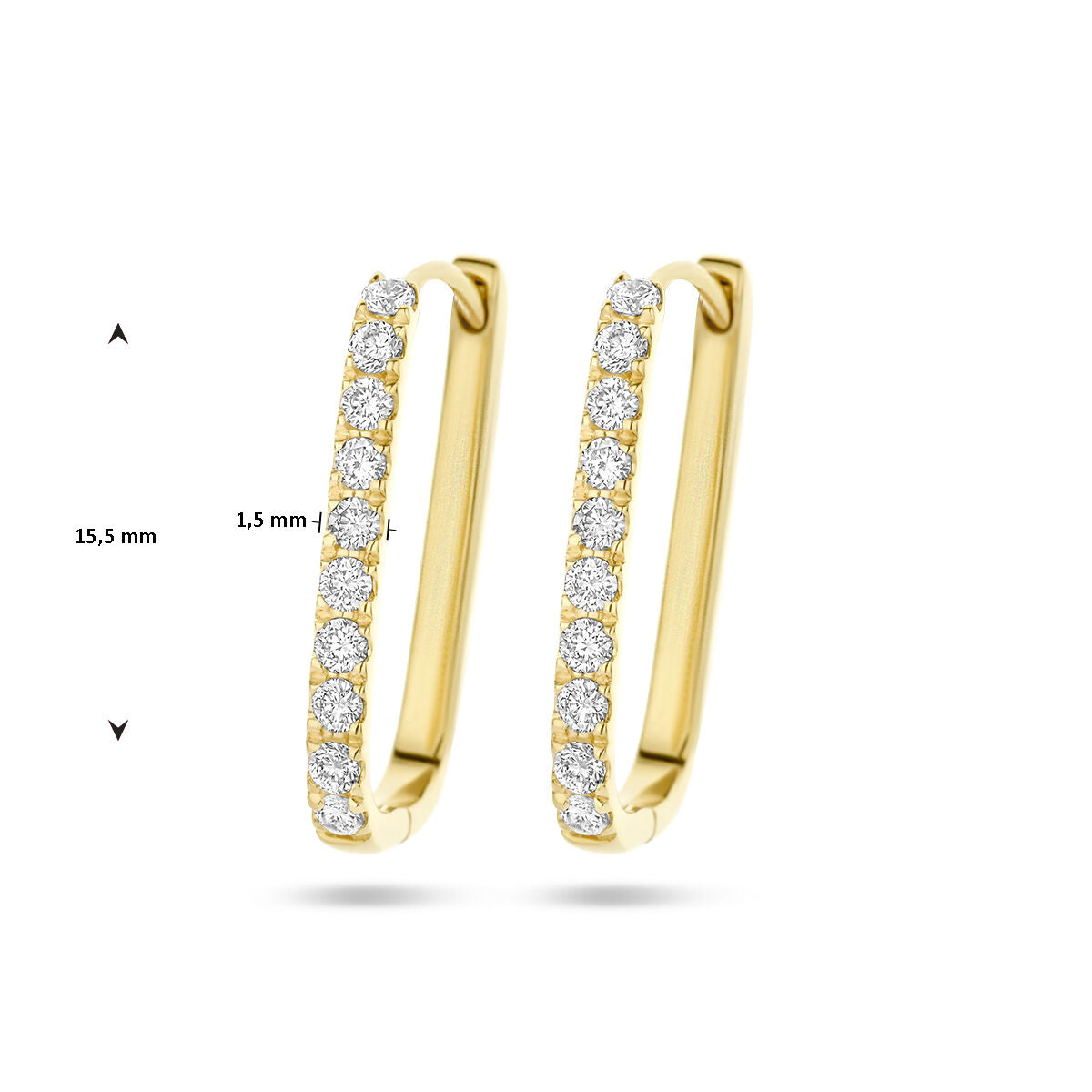 Ohrhänger Büroklammer Diamant 0,22 ct (2x 0,11 ct) H SI 14 K Gelbgold