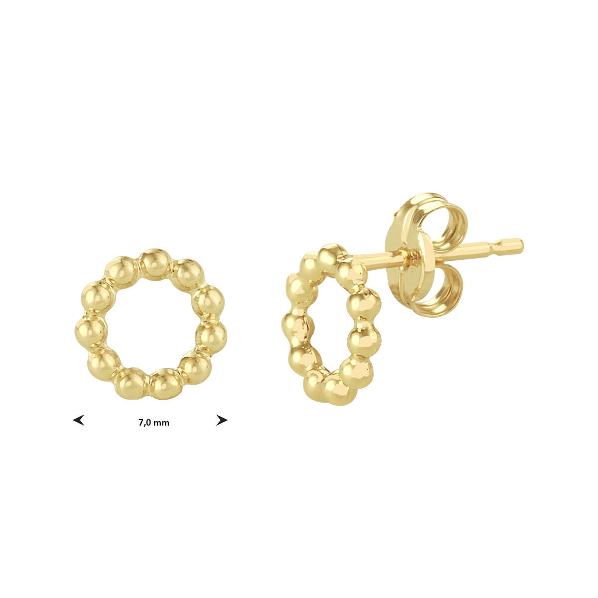 Ohrstecker runde Kugeln 14K Gelbgold