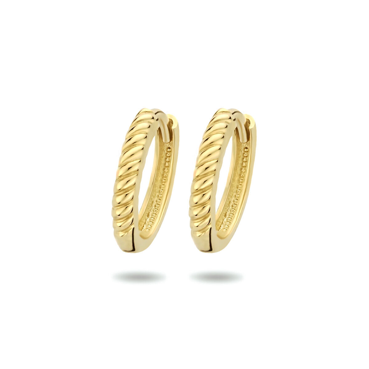 Klapp-Ohrringe aus 14K Gelbgold mit gedrehter Oberfläche