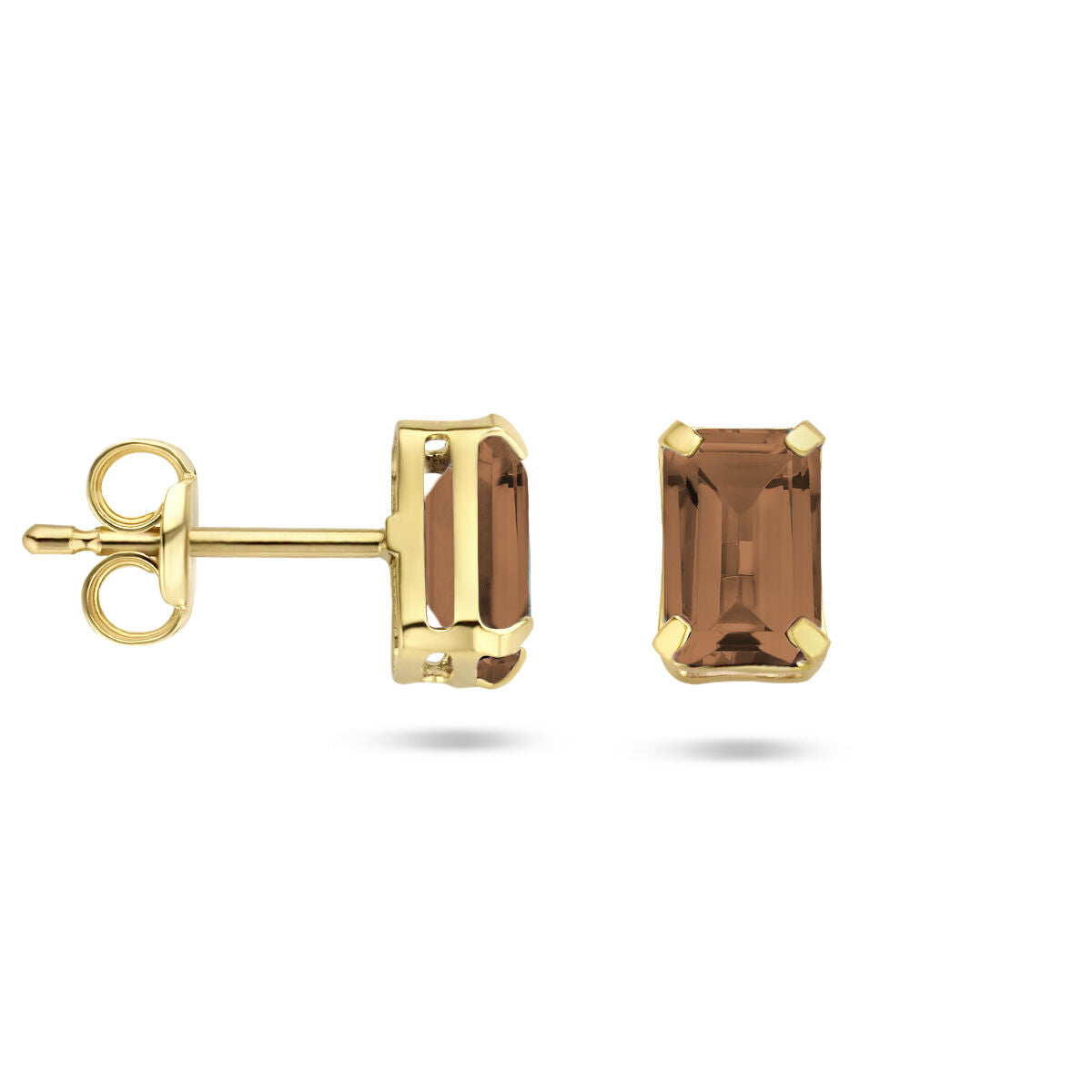 Ohrringe Rauchquarz 14K Gelbgold