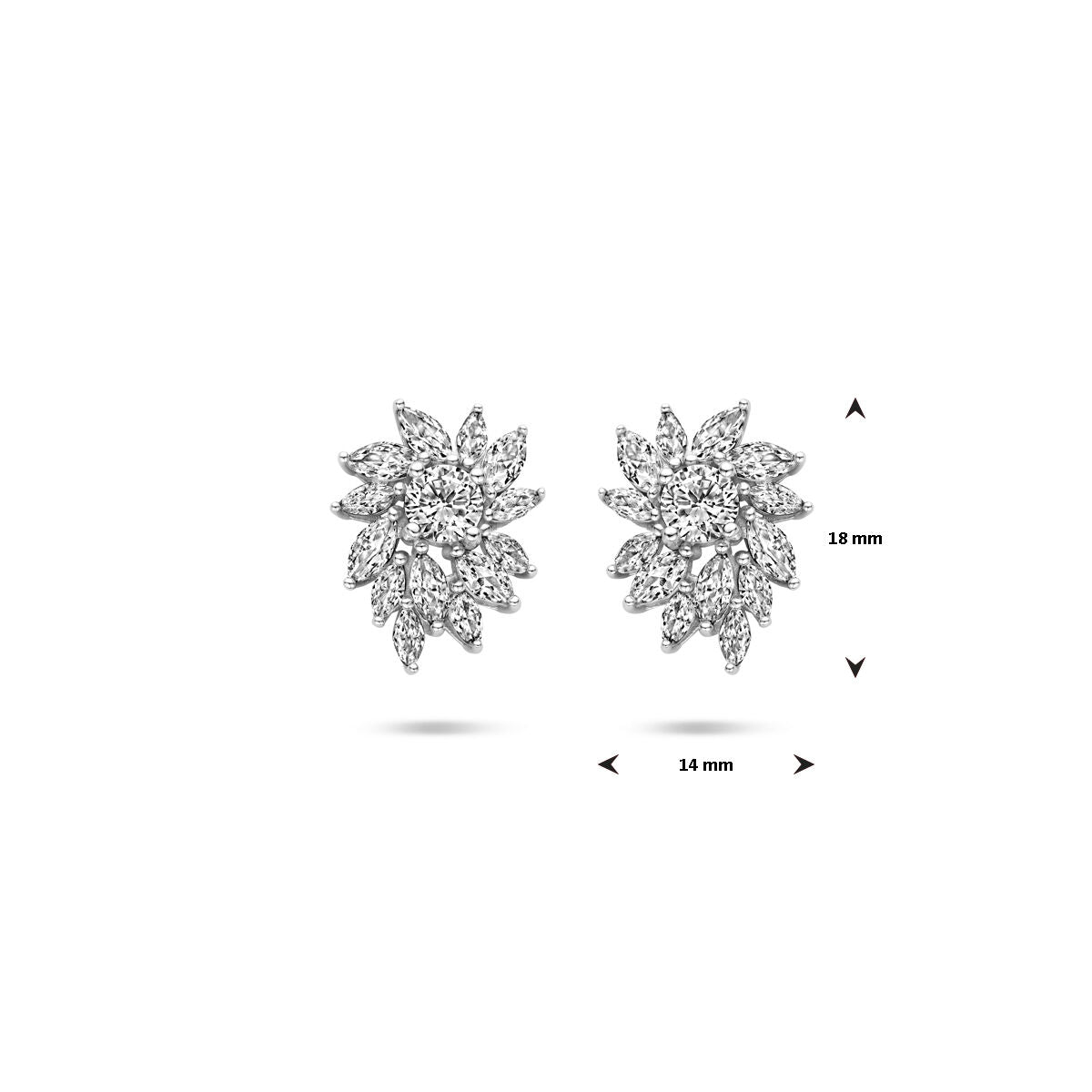 Ohrstecker Zirkonia 18 mm rhodiniertes Silber
