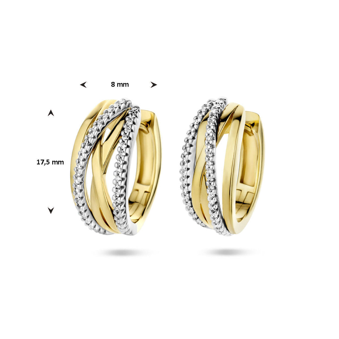 Ohrhänger Diamant 0,25 ct (2x 0,125 ct) h si 14K Bicolor-Gold gelb/weiß