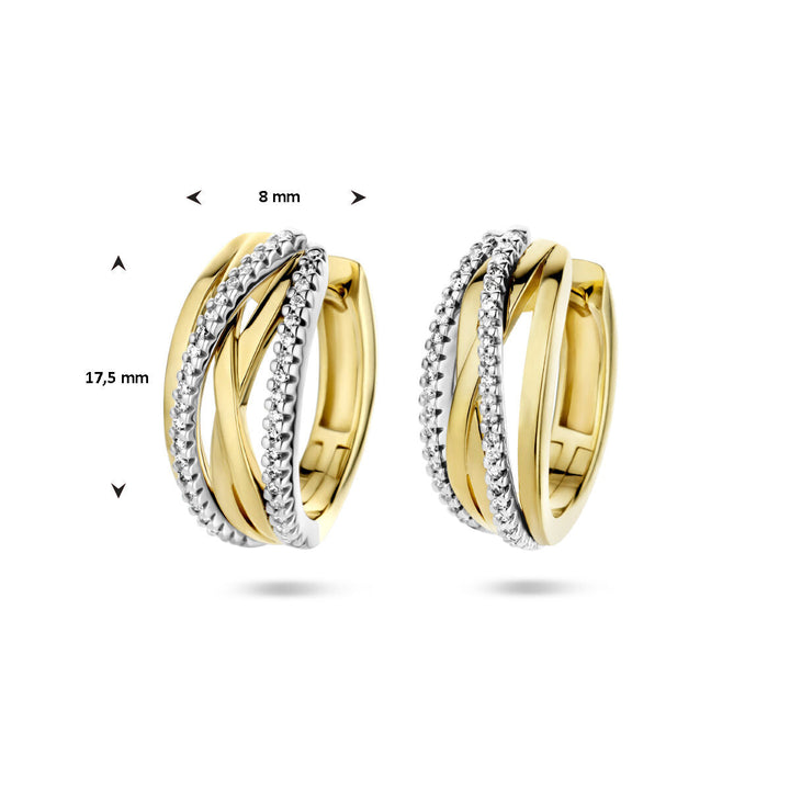Ohrhänger Diamant 0,25 ct (2x 0,125 ct) h si 14K Bicolor-Gold gelb/weiß