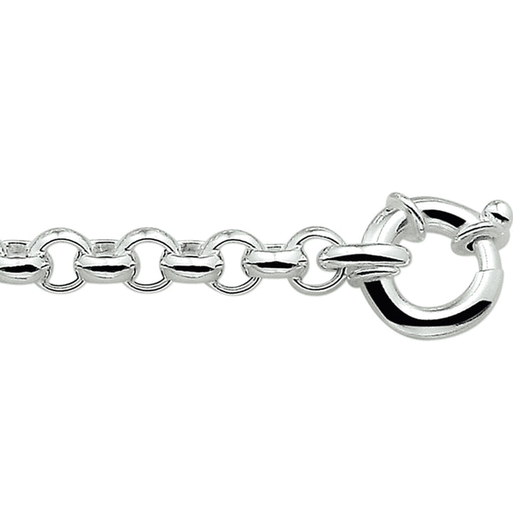 Armband Jasseron 7 mm mit großer Federschließe, Silber rhodiniert