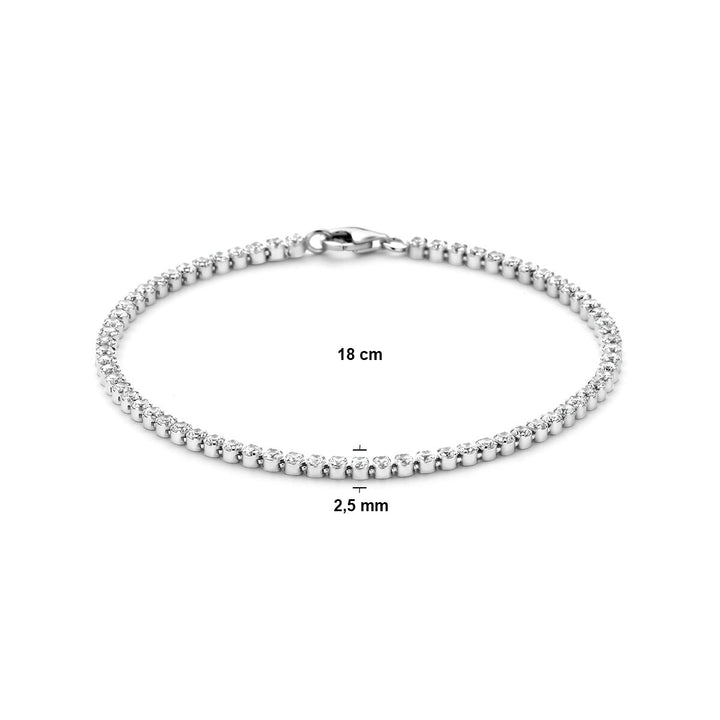 Tennisarmband Zirkonia 2,5 mm Silber rhodiniert