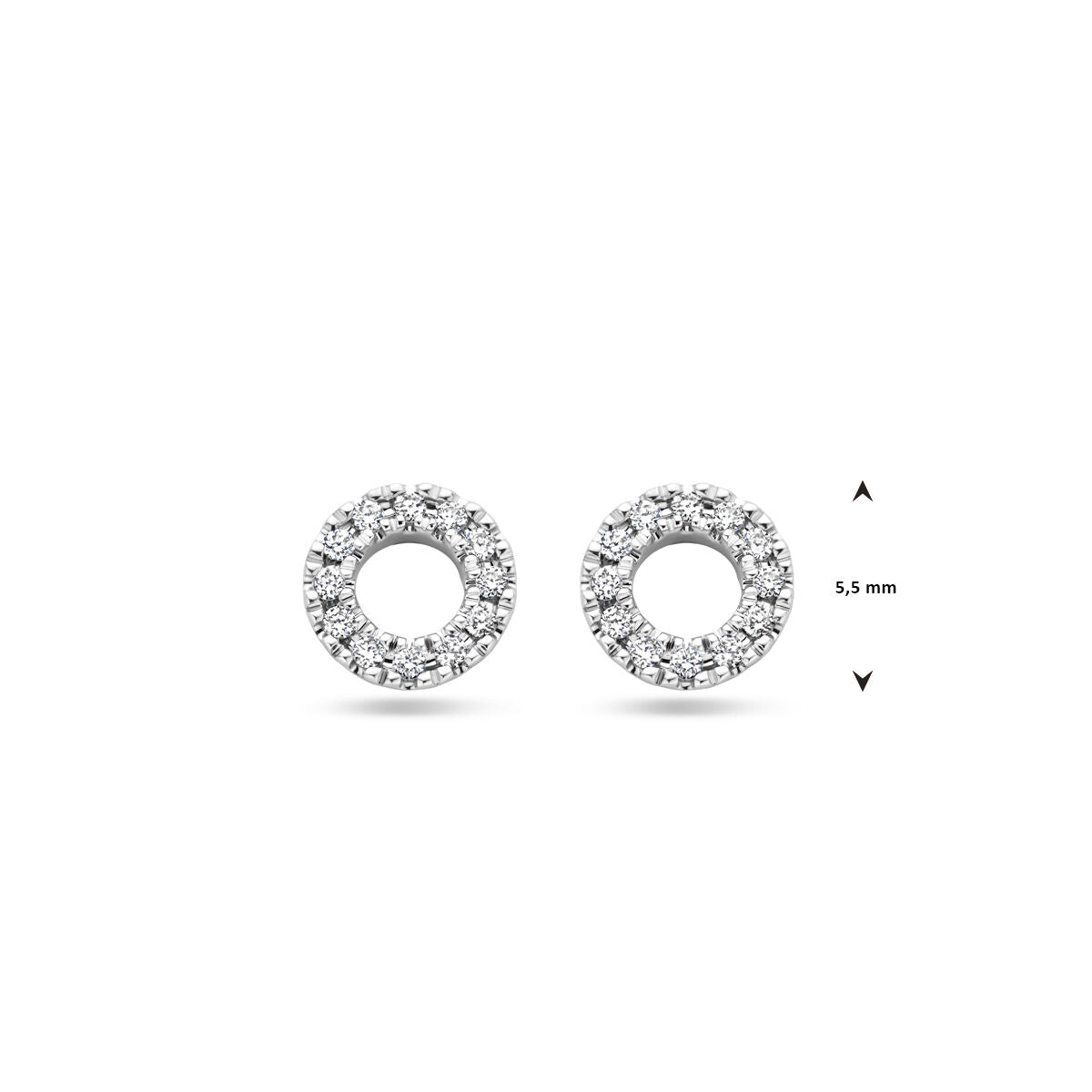 Ohrstecker Diamant 0.07ct (2x 0.035ct) H Si 5,5 mm 14K Weißgold