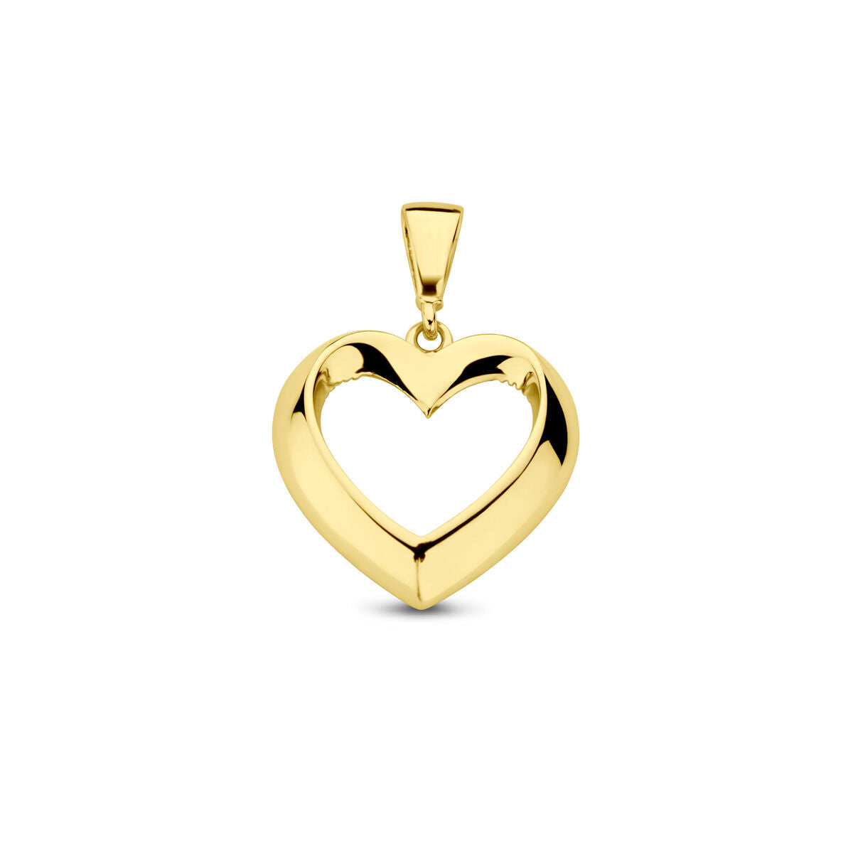 Hänger in Herzform aus 14K Gelbgold mit glänzender Oberfläche