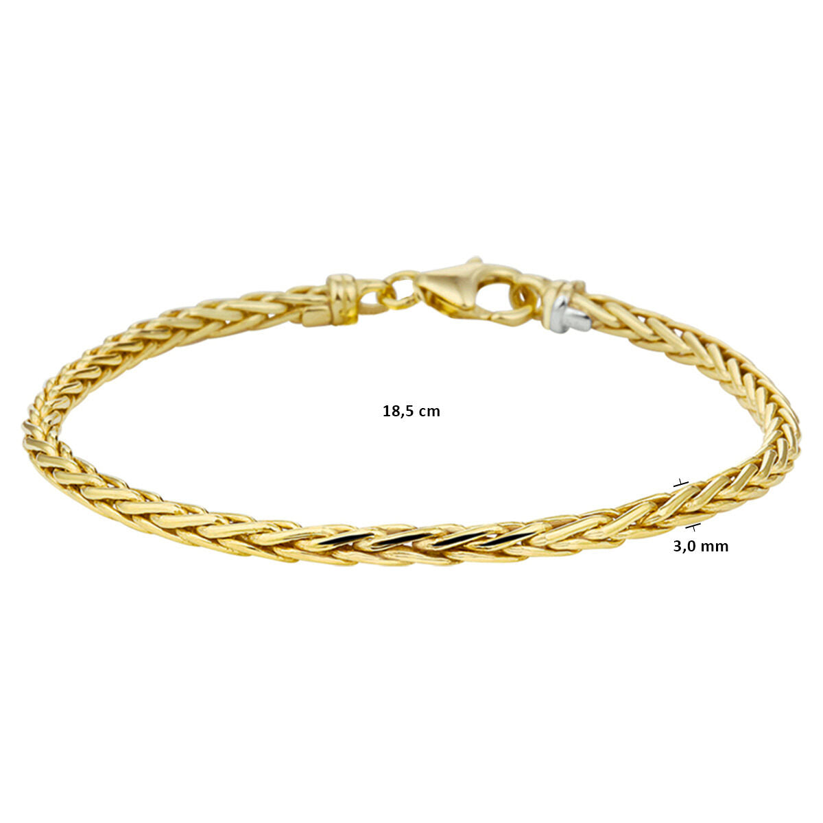 Goldarmband für Damen mit Silberkern – 14 Karat Silbergold Fuchsschwanz-Gliederung
