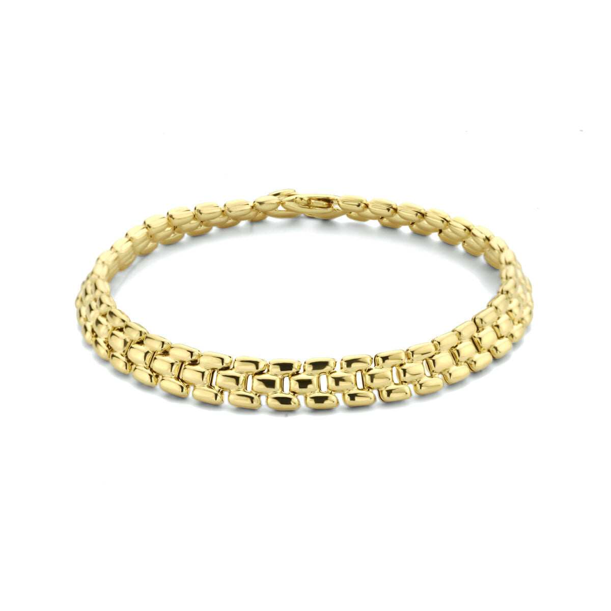 Armband aus vergoldetem Silber mit pantherartigem Design, 6,9 mm breit und 19 cm lang