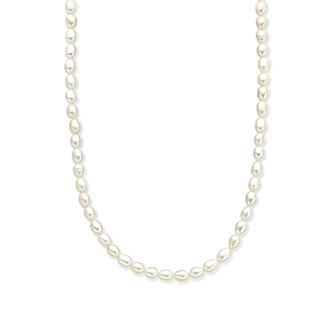 Gold Damenhalskette Perlen 14K