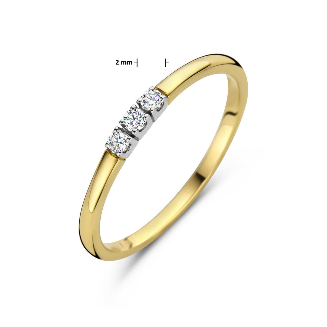 Memoirenring Trilogy Diamant 0,09 ct H SI 14K Bicolor-Gold gelb/weiß