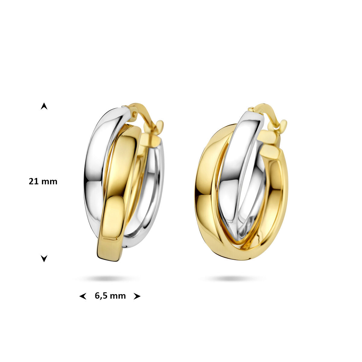 Bicolor Ohrringe – 14k Gelb- und Weißgold