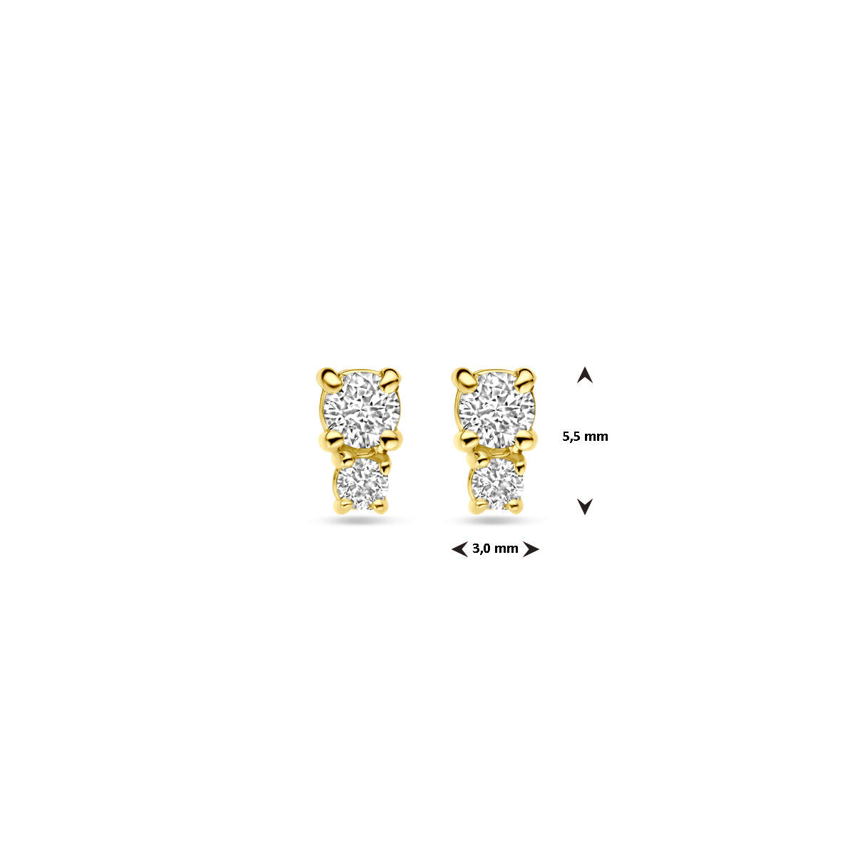 Ohrstecker Diamant 0,26ct (2x 0,13ct) H SI 5,5 mm 18K Gelbgold