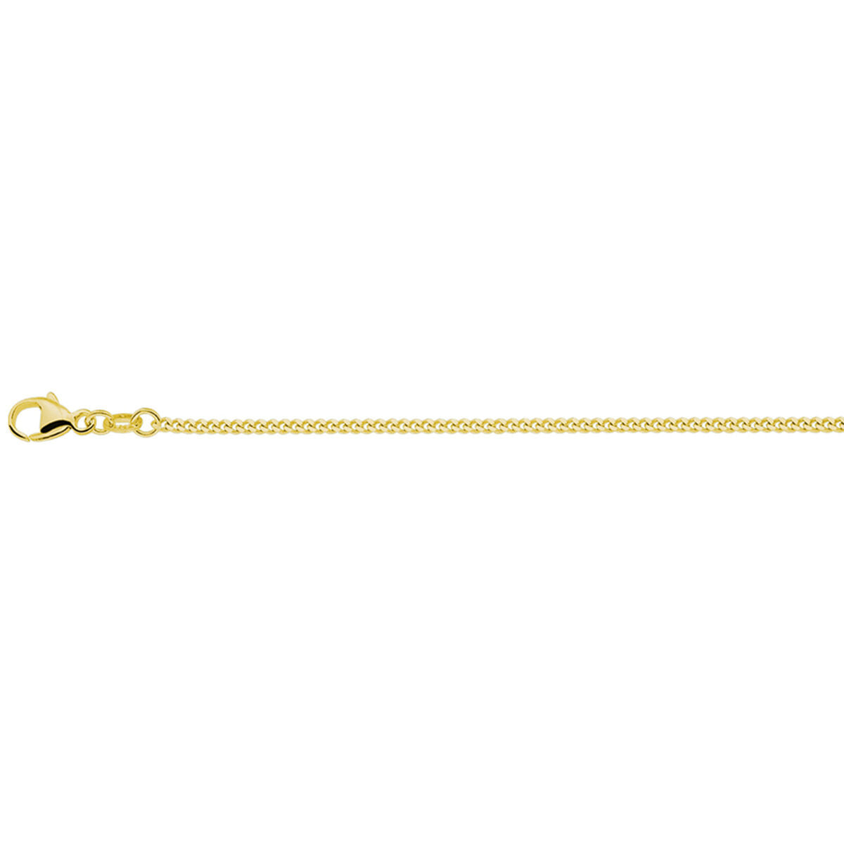 Collier aus 3 Mikron vergoldetem Silber mit 1,4 mm breiten Gourmette-Gliedern und Karabinerverschluss