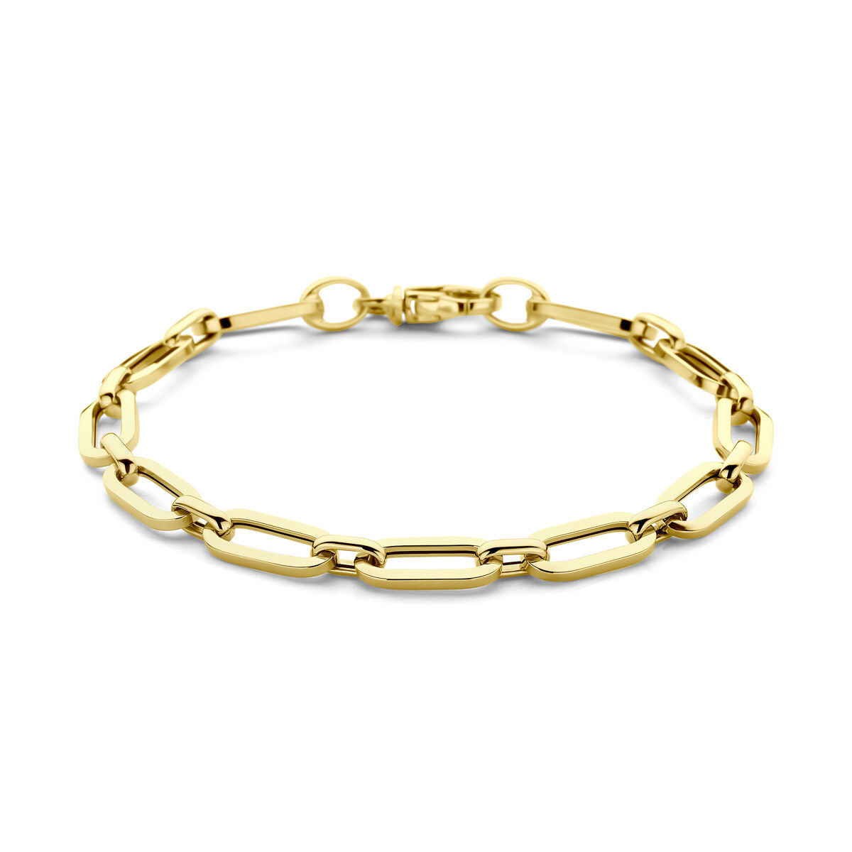 Armband aus 14K Gelbgold mit Paperclip-Design, 6,0 mm breit und 19 cm lang