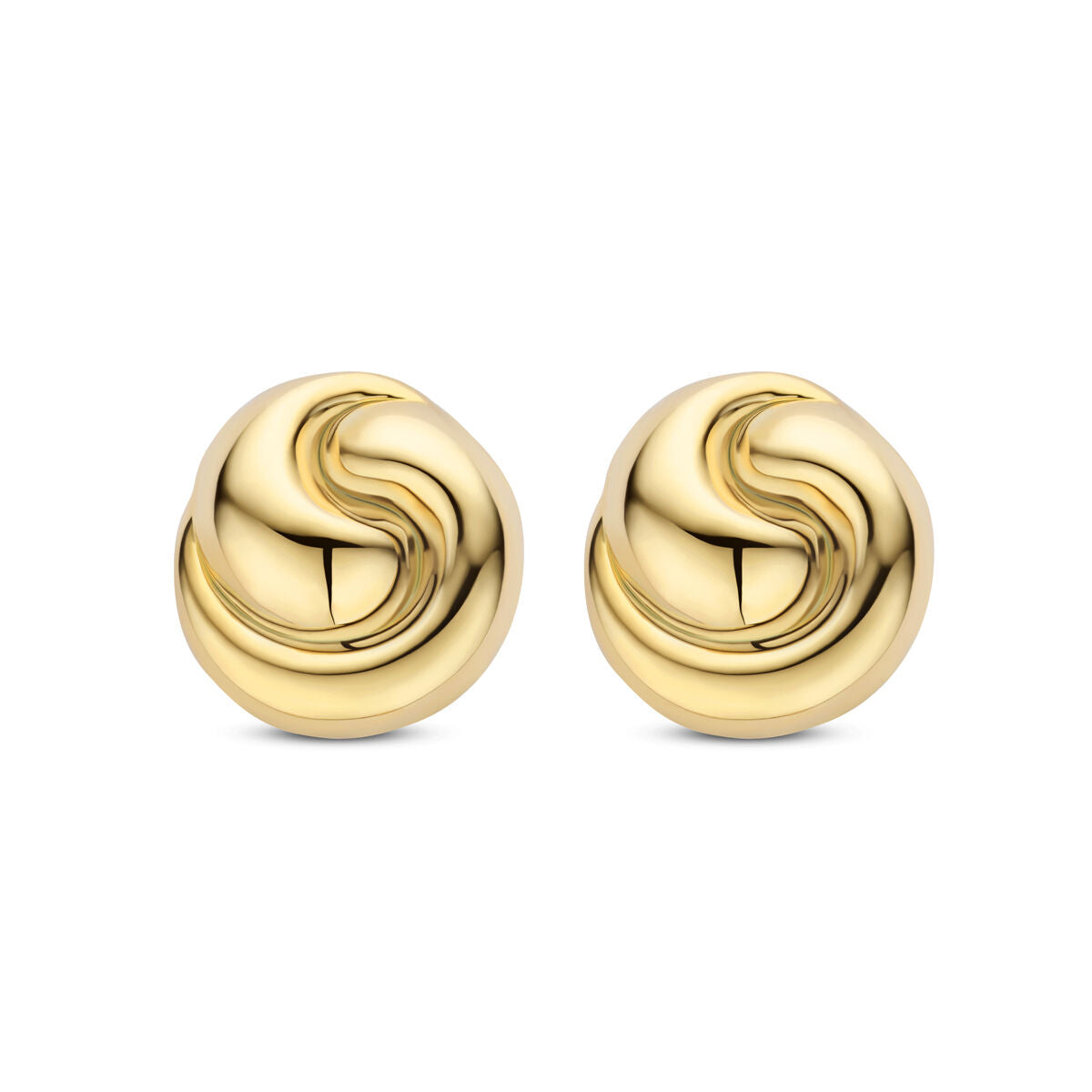 Ohrstecker in Knotenform mit vergoldeter Oberfläche und glänzendem Finish