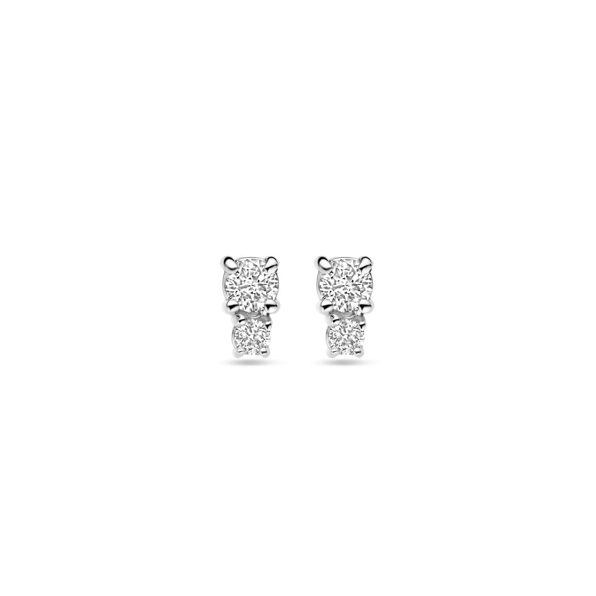 Ohrstecker aus 18K Weißgold mit zwei Diamanten von insgesamt 0,26 ct (je 0,13 ct) und 5,5 mm Größe