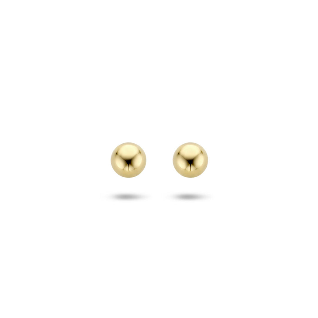 Ohrstecker aus 14K Gelbgold in runder Form mit glänzender Oberfläche