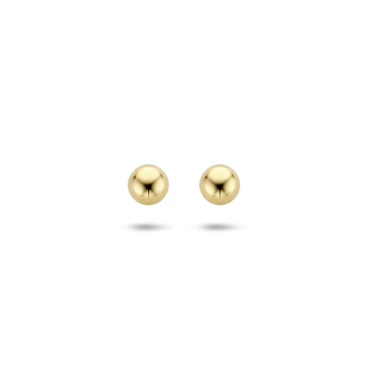 Ohrstecker aus 14K Gelbgold in runder Form mit glänzender Oberfläche